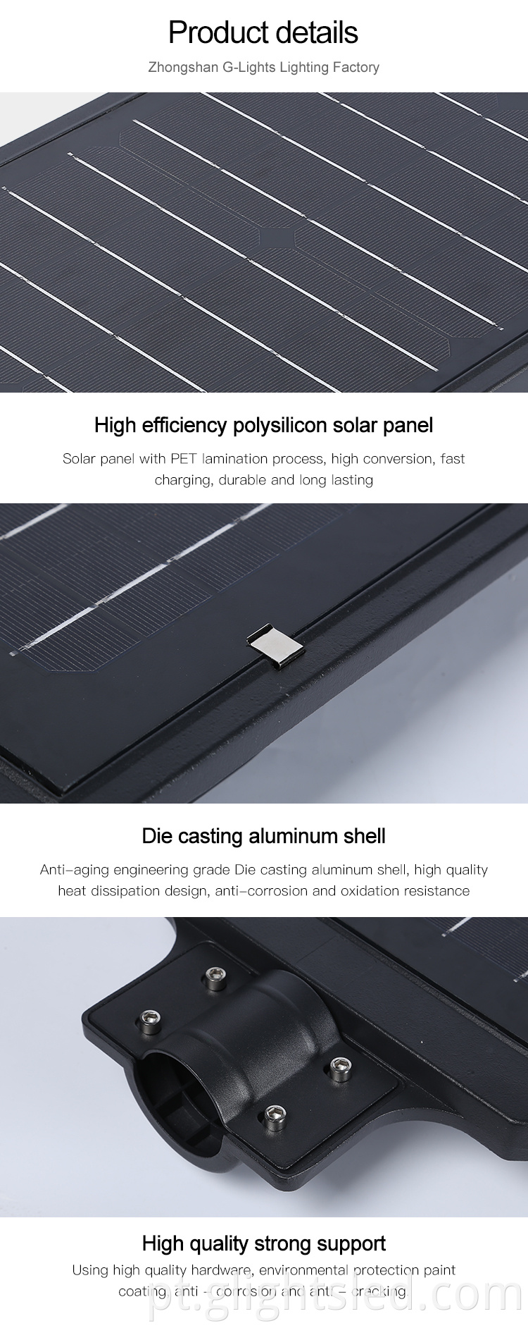 Preço competitivo IP65 à prova d'água ao ar livre SMD 60W 120W 180W Integrated All em um LED Solar Street Light